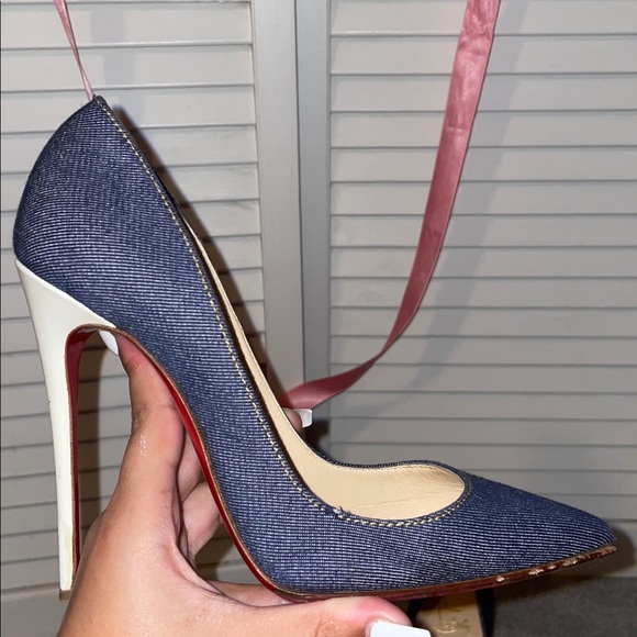 Louboution Jean So Kate 120mm Denim Heels (supplying heel replacements) - Picture 10 of 12